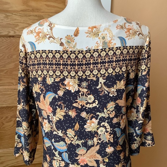 DESIGUAL Black/Gold Paula Floral Dress Size 40 - Picture 6 of 15